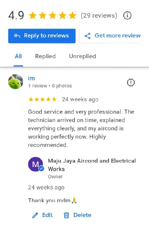 servis aircond port klang testimoni 1